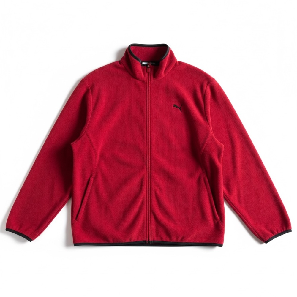 Puma Full Zip Fleece Jacket Athletic Streetwear Casual Outdoor Red XXL
